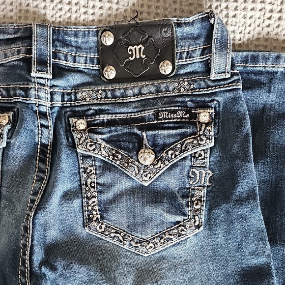 Miss Me Embellished Blue Boot Cut Jeans - Picture 8 of 10